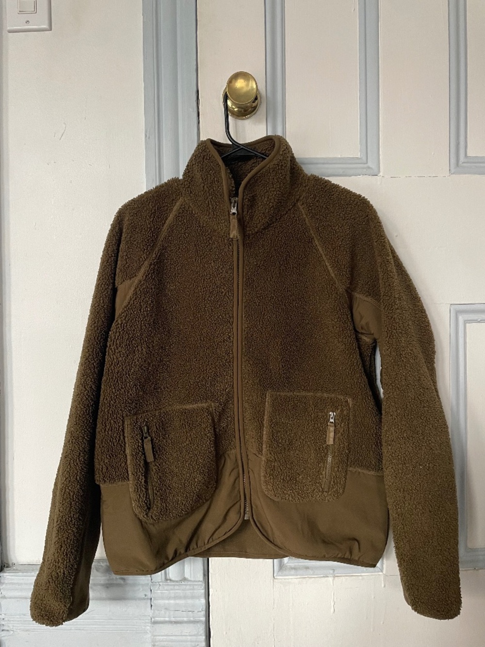 Olive green fleece jacket